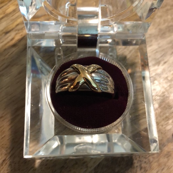 OCTANNER size 10 Sterling Silver 14k Gold “X” David Yurman Vibe Luxury Ring NEW - Picture 13 of 16